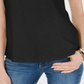 Charter Club Women's Cutout Cotton T-Shirt Black Size XX-Large