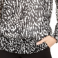 Alfani Women's Smocked Top White/black zebra Size Petite Medium
