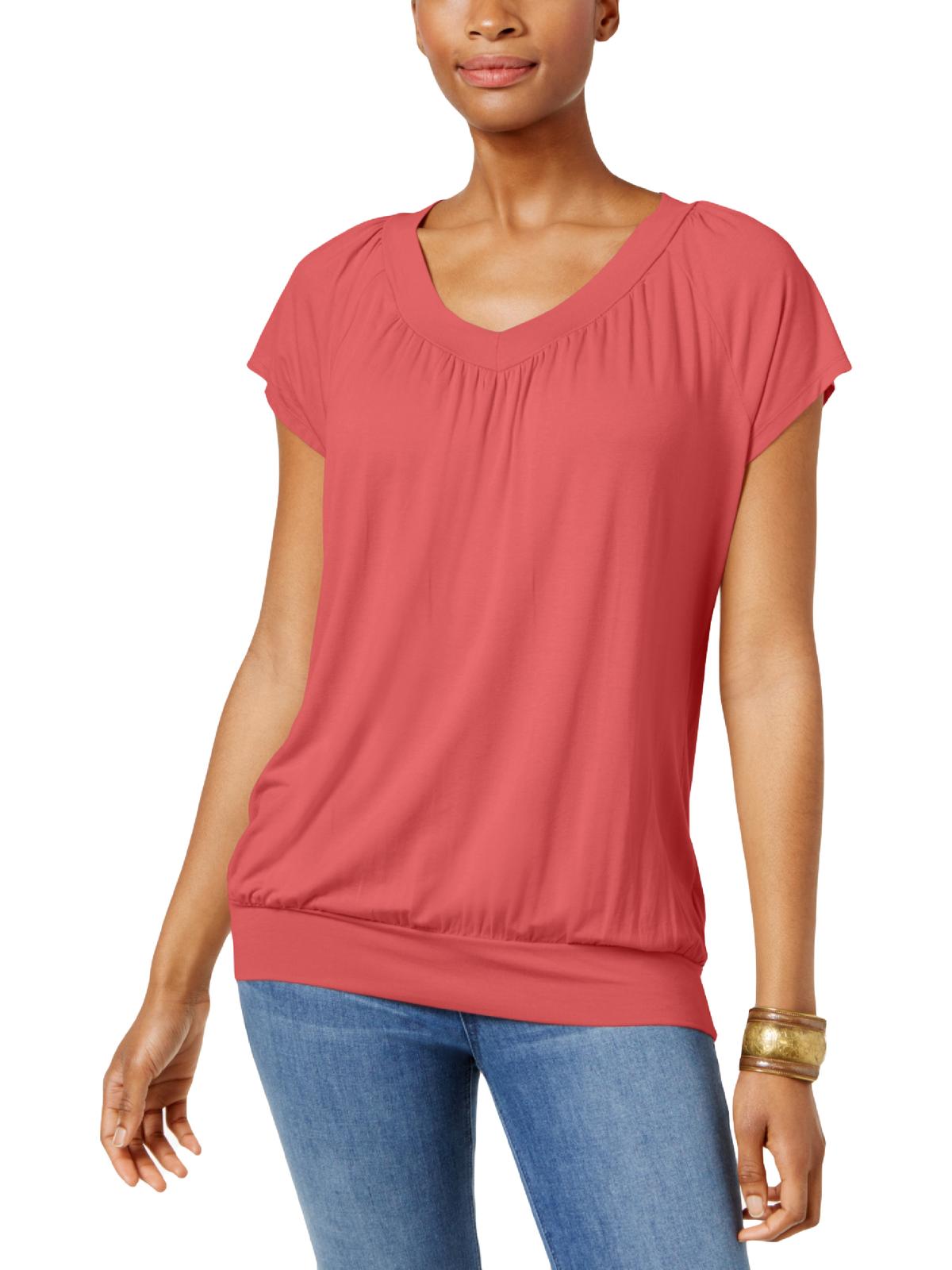 JM Collection Women's Blouson T-Shirt Red Size Small