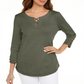 Karen Scott Women's Cotton Lace up T-Shirt Green Size Small