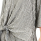 JM Collection Women's Metallic Crinkle Tie Hem Top Yellow Size Small