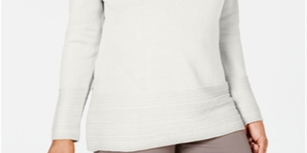 Karen Scott Women's Cotton Boat Neck Sweater White Size X-Small