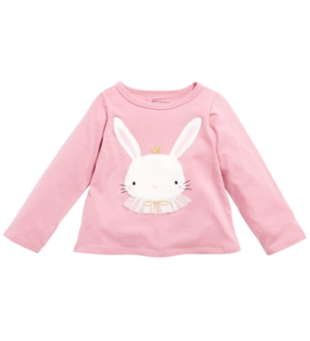 First Impressions Baby Girl's Bunny Print Cotton T-Shirt Pink Size 6-9MOS