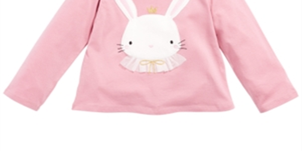 First Impressions Baby Girl's Bunny Print Cotton T-Shirt Pink Size 6-9MOS