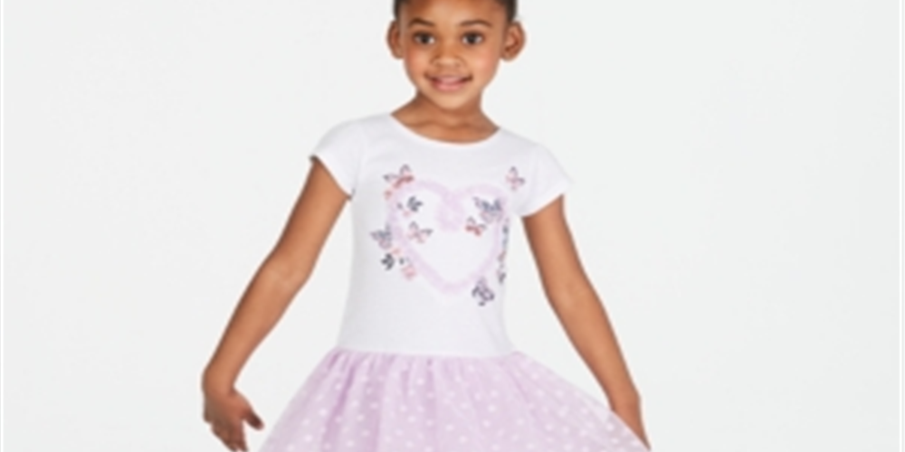 Epic Threads Little Girl's Butterfly Mesh Dress White Size 5