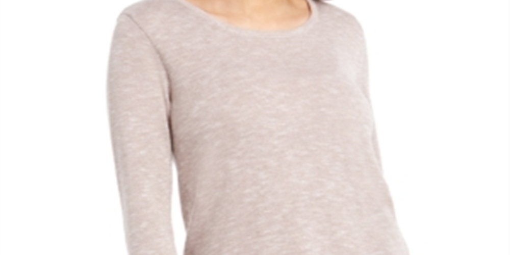 Style & Co Women's Pointelle Trim Sweater Dark Lavendor Size Petite S