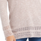 Style & Co Women's Pointelle Trim Sweater Dark Lavendor Size Petite S