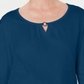 Karen Scott Women's Three Quarter Sleeve Top Blue Size Small