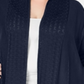 Karen Scott Women's Pointelle Trim Cardigan Sweater Blue Size 1X