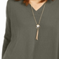 Style & Co Women's V Neck Tunic Sweater Green Size Large