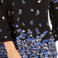 Charter Club Women's Ruffle Cuff Top Blue Combo Size Petite S/M