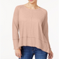 Style & Co Women's Cotton High Low Top Pink Size X-Small