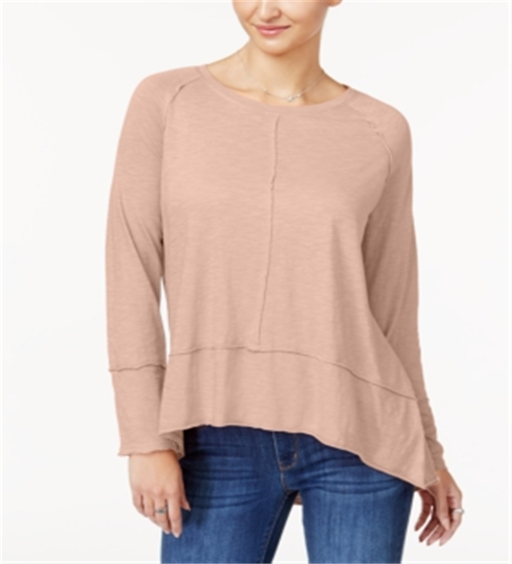 Style & Co Women's Cotton High Low Top Pink Size X-Small