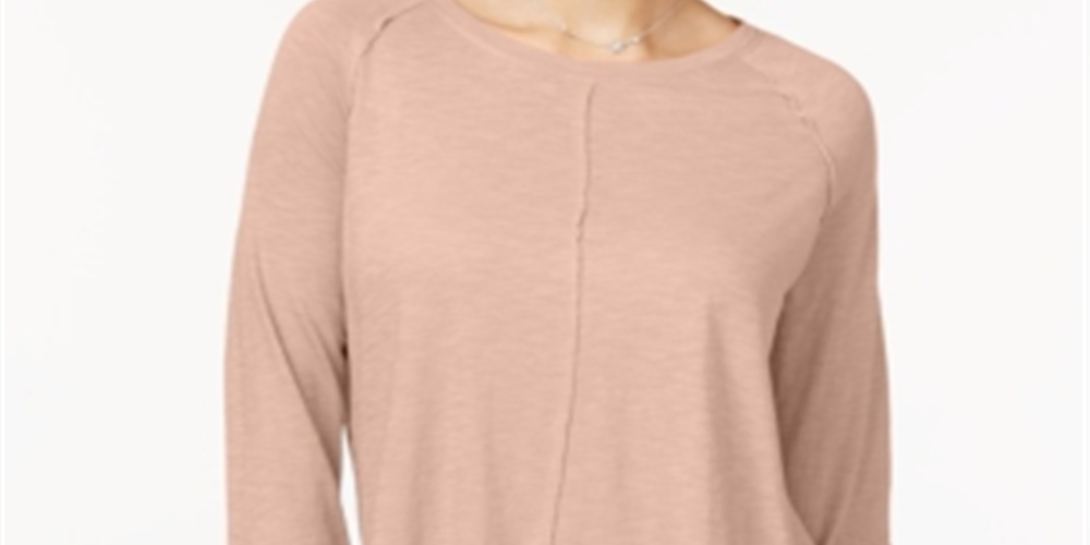 Style & Co Women's Cotton High Low Top Pink Size X-Small