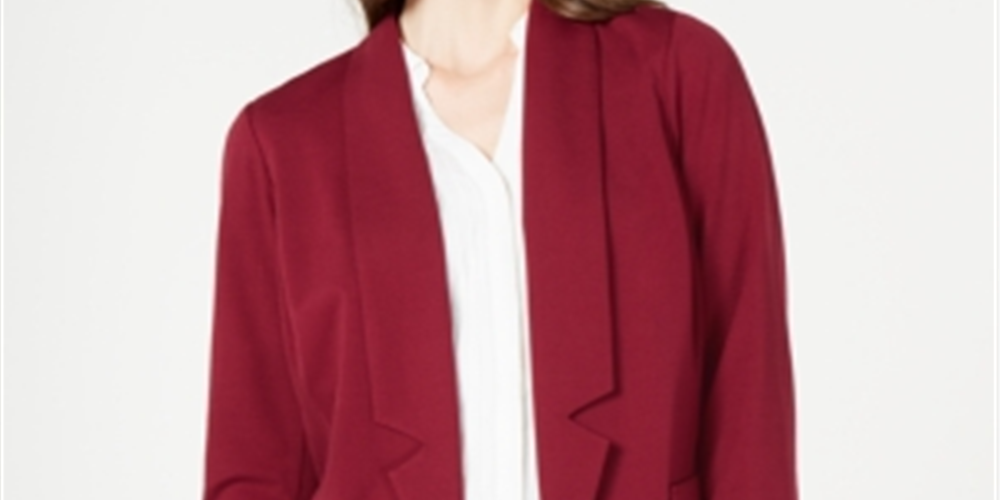Alfani Women's Notch Collar Blazer Red Size Petite Medium