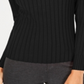 INC International Concepts Women's Zip Detail Ribbed Sweater Black Size Petite XL