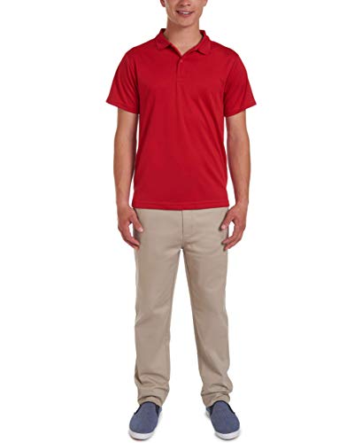 Nautica Big Boy's Short Sleeve Performance Polo Shirt Red Size L (38-39)