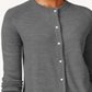 Karen Scott Women's Bead Button Cardigan Charcoal Size X-Small