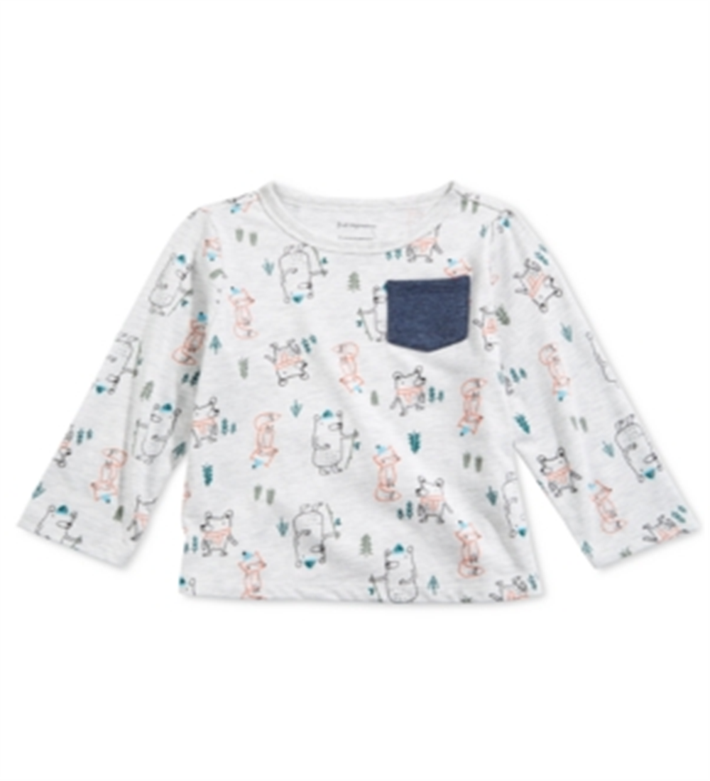 First Impressions Baby Boy's Forest Friends T-Shirt Gray Size 3-6MOS