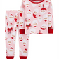 Carter's Baby Girl's 2 Pc Cotton Santa Pajamas Set Pink Size 12MOS