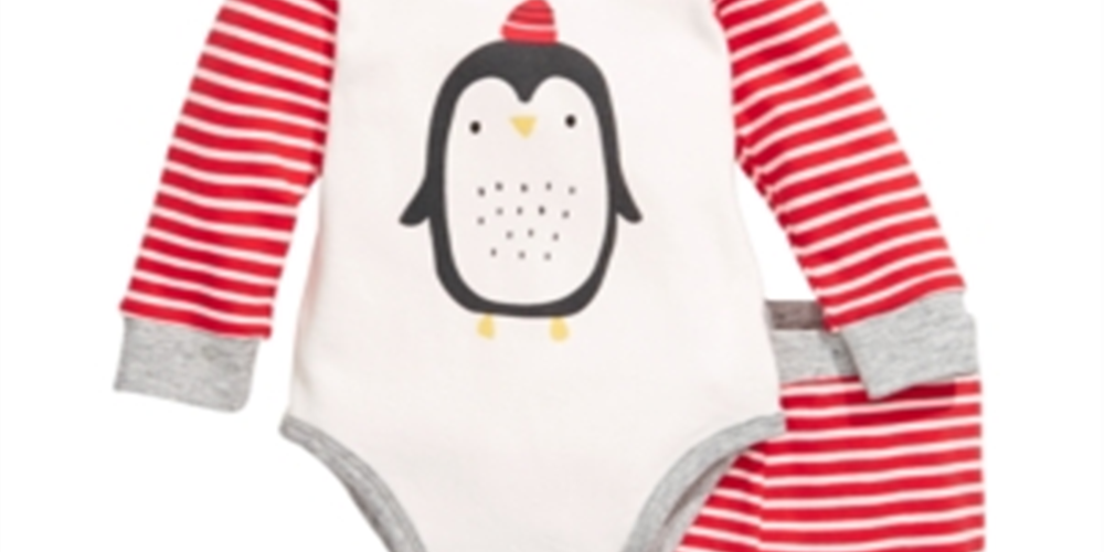 First Impressions Baby Boy's 2 Pc Cotton Penguin Bodysuit & Pants Set Red Size NEWBORN
