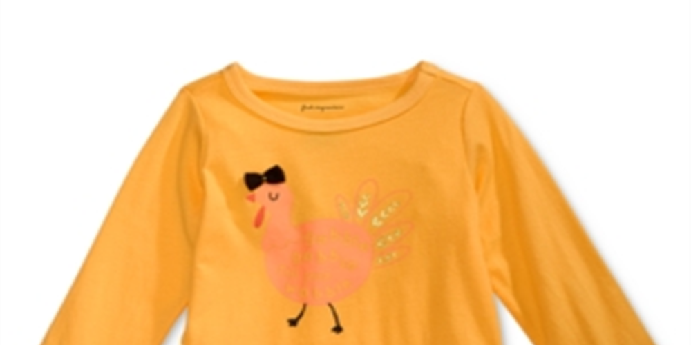First Impressions Baby Girl's Cotton Gobble Peplum Hem T-Shirt Yellow Size 3-6MOS