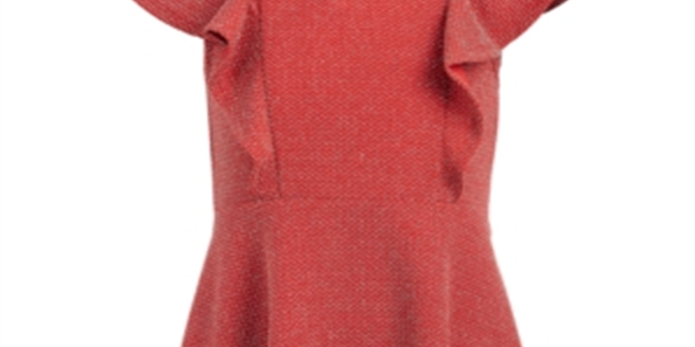 Epic Threads Toddler Girl's Metallic Knit Flutter Dress Red Size 3T