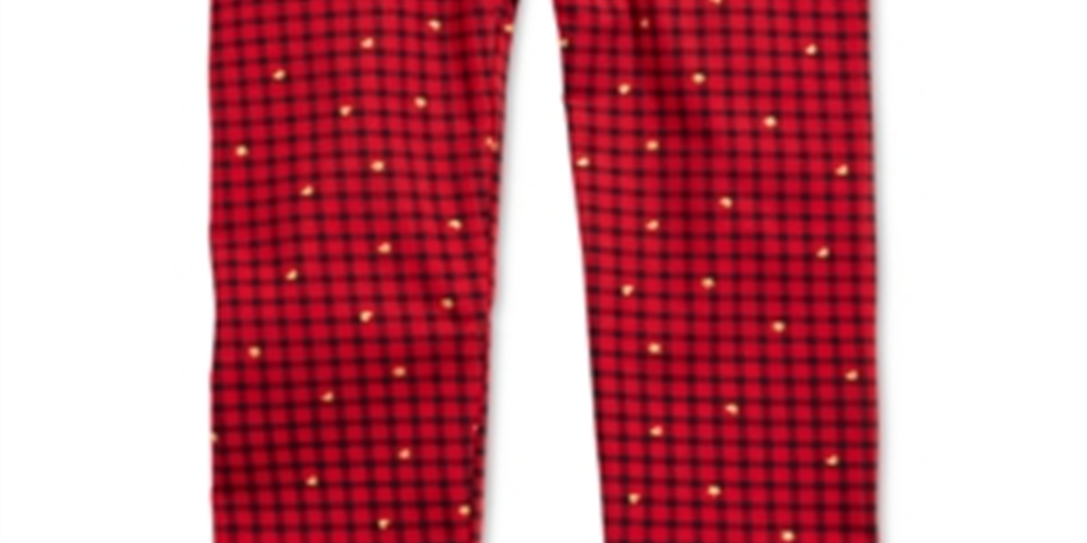 First Impressions Toddler Girl's Cotton Glitter Print Check Leggings Red Size 4T