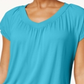JM Collection Women's Blouson T-Shirt Blue Size X-Small