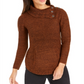 Style & Co Women's Envelope Neck Sweater Brown Size -Petite M