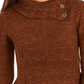 Style & Co Women's Envelope Neck Sweater Brown Size -Petite M