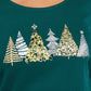 Karen Scott Women's Printed Long Sleeve Sweater Green Size X-Large