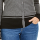 Karen Scott Women's Colorblocked Hem Cardigan Charcoal Size Petite S