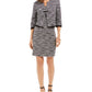 Connected Women's Tweed Dress & Fringe Jacket White/Wine Size 10