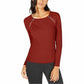 INC International Concepts Women's Raglan Jewel Neck Sweater Gray Size Small