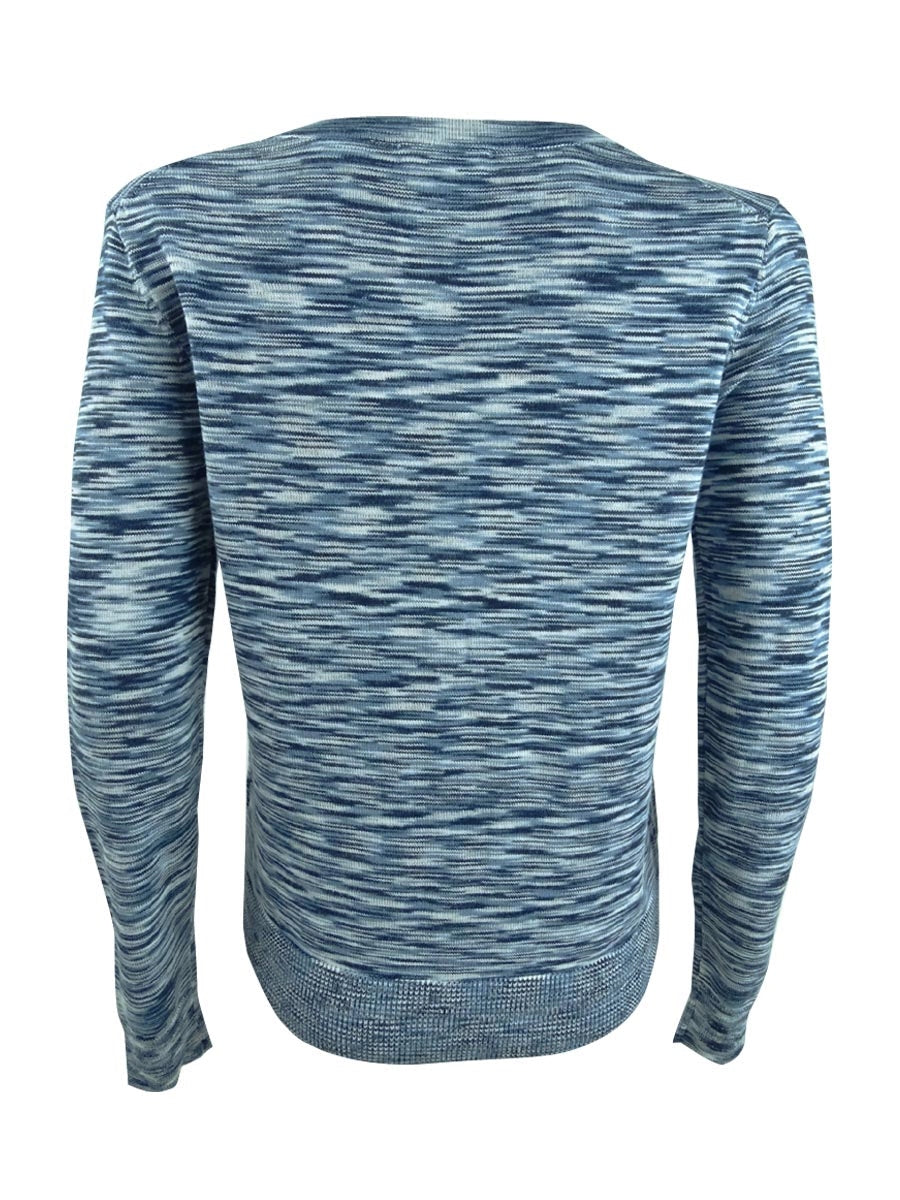 Charter Club Women's Space Dyed Button Cardigan Blue Size Small