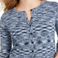 Charter Club Women's Space Dyed Button Cardigan Blue Size Small