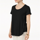 JM Collection Women's T-Shirt Scoop-Neck Top Solid Black Size S