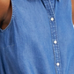 Charter Club Women's Tie hem Sleeveless Point Collar Top Blue Size 6