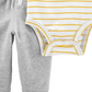 Carter's Baby Boy's 2 Pc Colorblocked Bodysuit & Jogger Pants White Size 18 Months