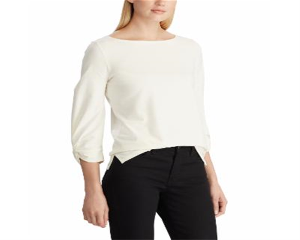 Ralph Lauren Women's 3/4 Sleeve Top Winter Cream Size XL