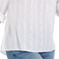 Style & Co Women's Textured V Neck Top White Size Small