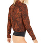 Bar III Women's Animal Print Wear to Work Bodysuit Orange Size X-Small