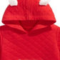 First Impressions Baby Boy's Faux Fur Trim Quilted Hoodie Red Size 24MOS