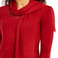 Karen Scott Women's Embellished Sweater & Scarf Red Size Petite L