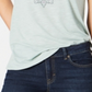 Style & Co Women's Printed V Neck T-Shirt Green Size Small