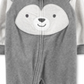 Carter's Boy's Print Husky Fleece Footie Gray Size 12MOS