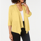 Alfani Women's Linen Open Front Cardigan Yellow Size Small