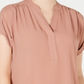 Charter Club Women's Split Neck Top Brown Size Large