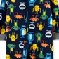 Carter's Baby Boy's 1 Pc Monster Print Fleece Footed Pajamas Blue  Size 12MOS